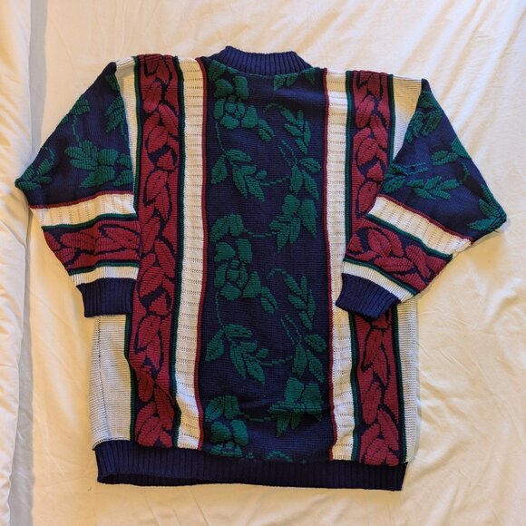 Vintage Knit Sweater - Vines, 90s. Dad Sweater - Picture 3 of 3